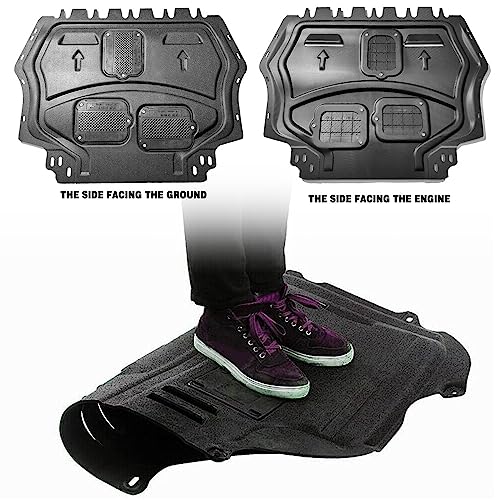 Image of Engine Guards Mud Flaps for VW Beetle 2012 2013 2014 2015 2016 2017 2018 2019 Front Engine Splash Shield Guards Suitable for Beetle Under Engine Cover Directly Replace Original One Black