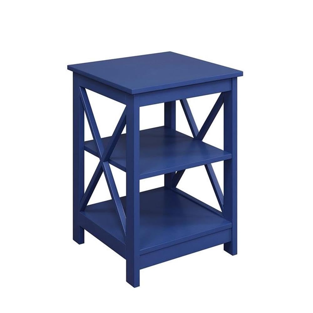 Convenience Concepts Oxford End Table 15.75" - Modern Living Room Table with Storage Shelves, Transitional Nightstand Side Table for Home Decor and Display, Cobalt Blue