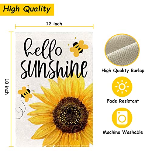 Joralion F0019-001 Hello Sunshine Garden Flag, Sunflower 12X18 Inch Double Sided Vertical Welcome Flags, Farmhouse Yard Outdoor Thanksgiving Decorations thumb #1