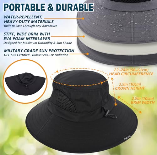 image for EINSKEY Unisex Sun Hat, Waterproof Wide Brim Bucket Hat Packable Booni