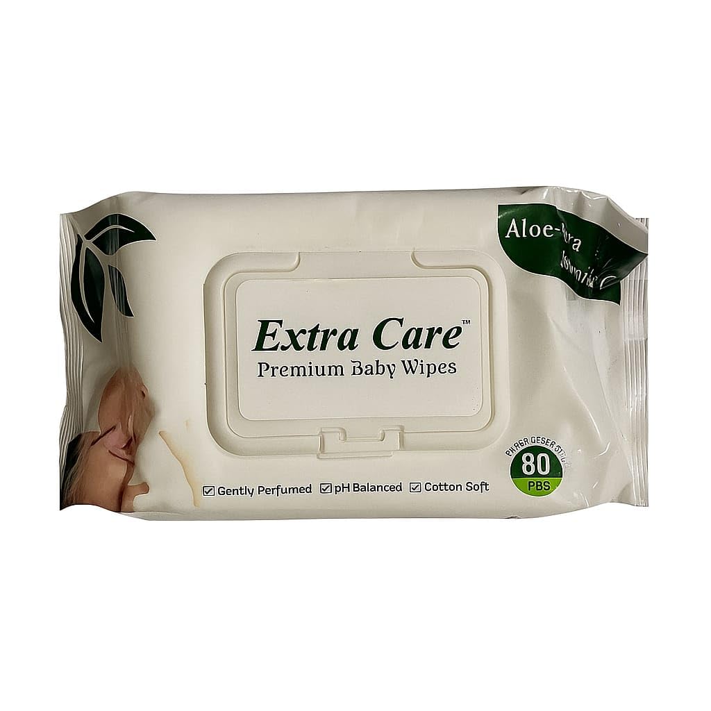 GLAZE&SHINE Extra Care Premium Baby Wipes, Aloe Vera, pH Balanced, Cotton Soft, 80 Pieces-image-48