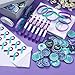 PullCrease 400 Pcs/100 Sets Suicide Prevention Awareness Kit Include Purple Ribbon Pens Stickers Suicide Awareness Teal Silicone Wristbands Badges Pins Inspirational Charity Gifts for Men Women
