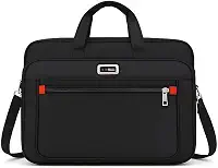 Pasta Bolsa Executiva Masculina, Nylon Preto, Múltiplos Compartimentos, Notebook até 15 polegadas, Alças Ajustáveis