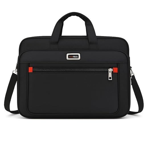 Pasta Bolsa Executiva Notebook até 15 polegadas Masculina Feminina Unissex Nylon Preto Múltiplos Compartimentos Alças Ajustáveis