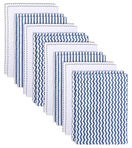 Image of 16 Pack Super Soft Baby Burp Cloths, Baby Washcloths, Ultra Absorbent Large Newborn Burping Cloth for Boy and Girl, Milk Spit Up Rags, Unisex for Baby Sensitive Skin, Navy Blue and White, 16 x 12 Inch