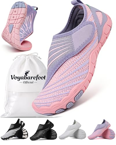 Hike Shoes Women Men Support Wide Toe Box Developed with Orthopedists Eases Strain on Feet and Joints Non-Slip Quick-Dry (Pink Adult Women 8.5 Numeric US Footwear Size System Medium)