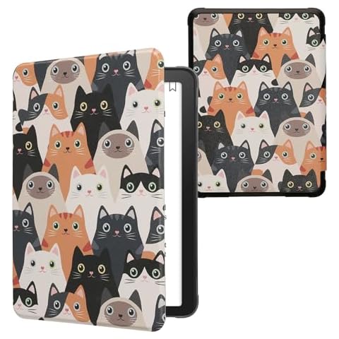 kwmobile Kindle Paperwhite Case - Cats Design Cover