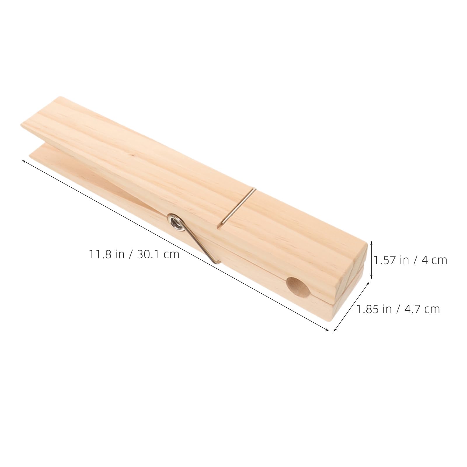 3 mollette da bucato in legno grandi: mollette da bucato jumbo in legno - clip resistenti per appendere il, per lavori artigianali, per esporre sacchetti di cibo aperti, 30 x 5 x 4 cm