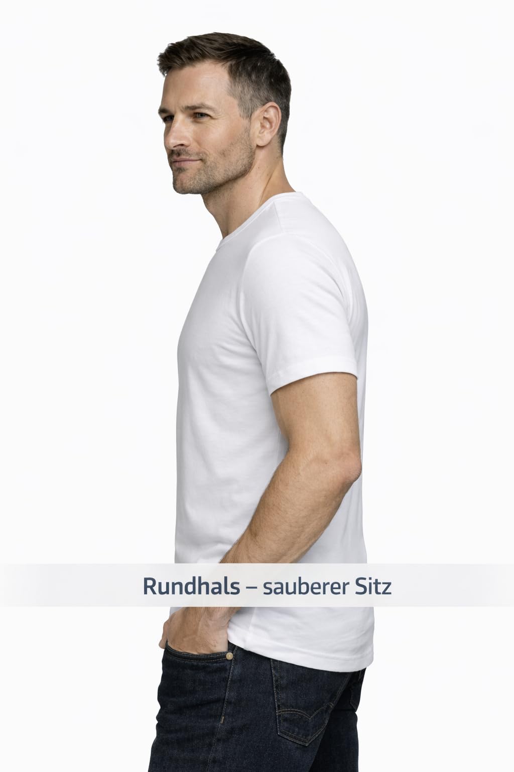 JACK & JONES 3er Pack Herren T-Shirt Basic mit Rundhals einfarbig Slim Fit in weiß schwarz blau grau 12167630