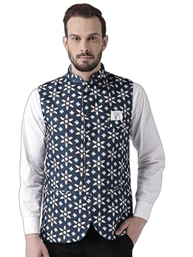 Image of hangup Men's Waistcoat (42A Printed Nehru 44 Multicoloured 44)
