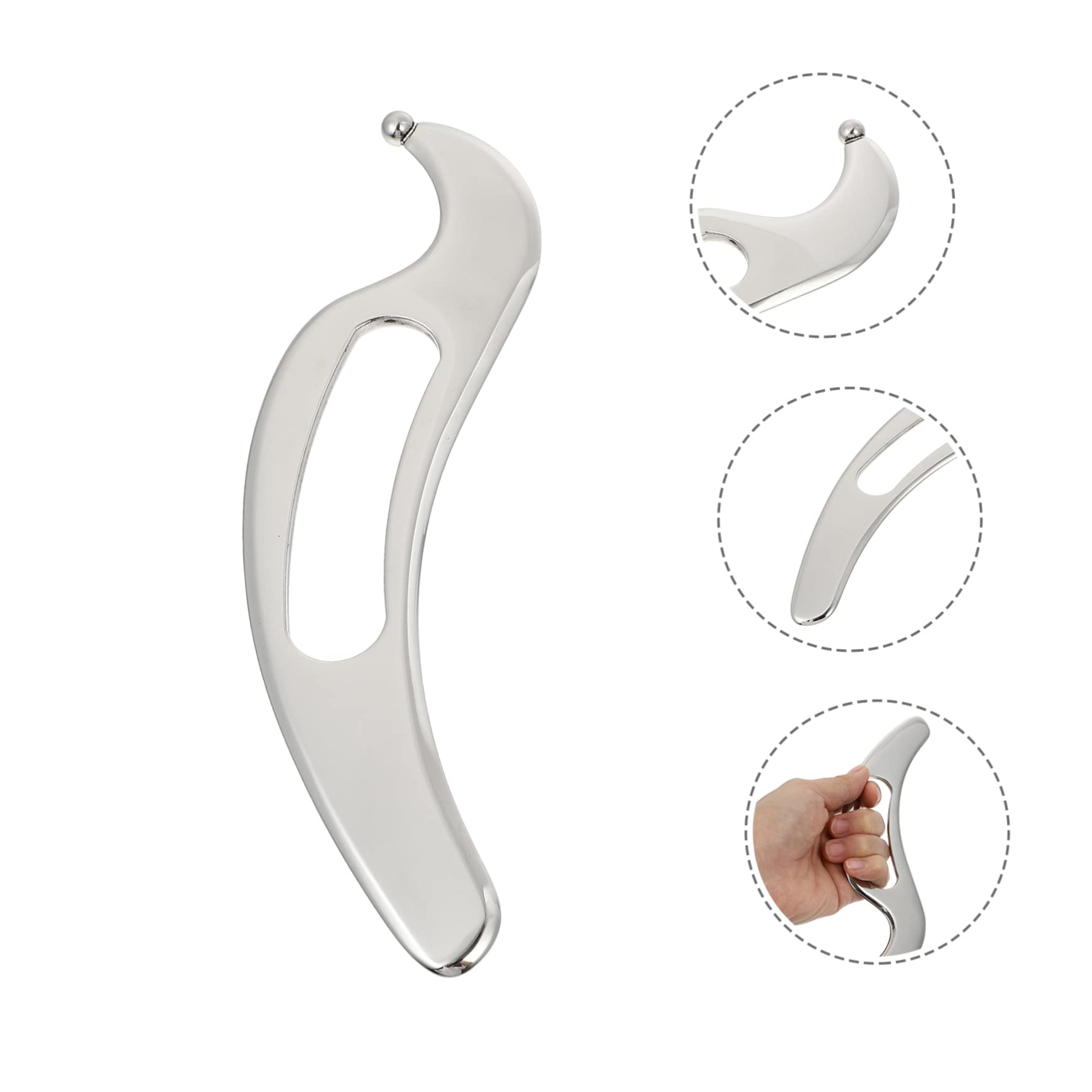 Ipetboom Tabla de Masaje Gua Sha para Músculos, Herramienta de Relajación Acero Inoxidable