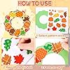 Lonfliness 36 Sets Fall Maple Leaves Pumpkin Wreath Craft Kits Autumn Checkered Polka Dot DIY Wreath Hanging Ornaments Thanksgiving Paper Art Craft for School Classroom Home Party Favors Activities #3
