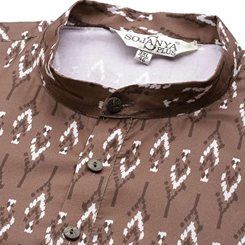 Image of SOJANYA Plus (Since 1958) Men's Cotton Linen Long Kurta | Ethnic Motif Printed for Navratri, Garba & Puja
