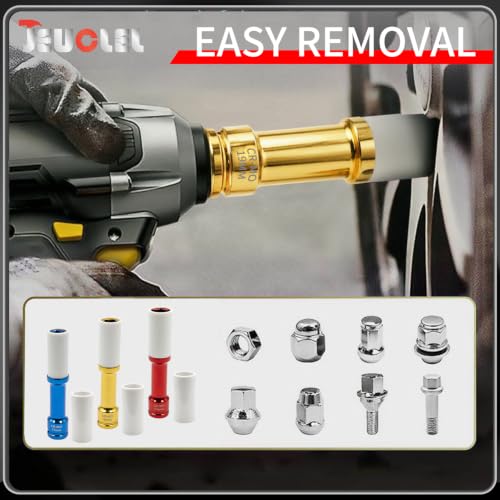 Image of 3PCS 1 /2 inch Drive Impact Lug Nut Socket Set, Extra-Long Impact Socket