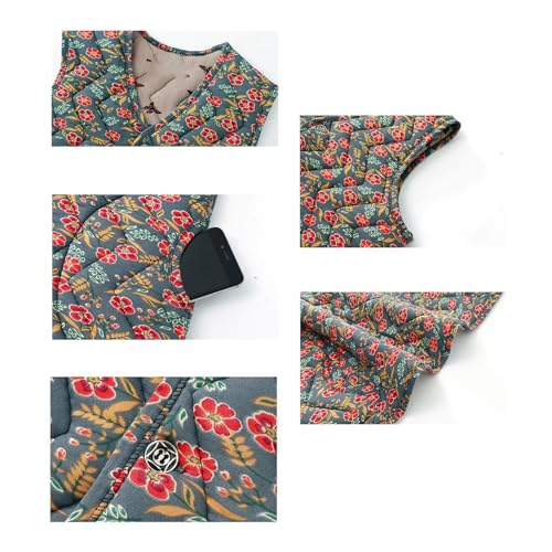 Chaleco de algodón grueso para mujer de estilo chino chaleco acolchado sin mangas 4