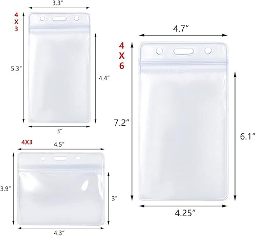 Miniatura 3 de Muka 50 tarjeteros verticales de vacunación de 4 x 6 pulgadas, protector de tarjeta de vacunación de plástico de vinilo transparente, vertical de 4