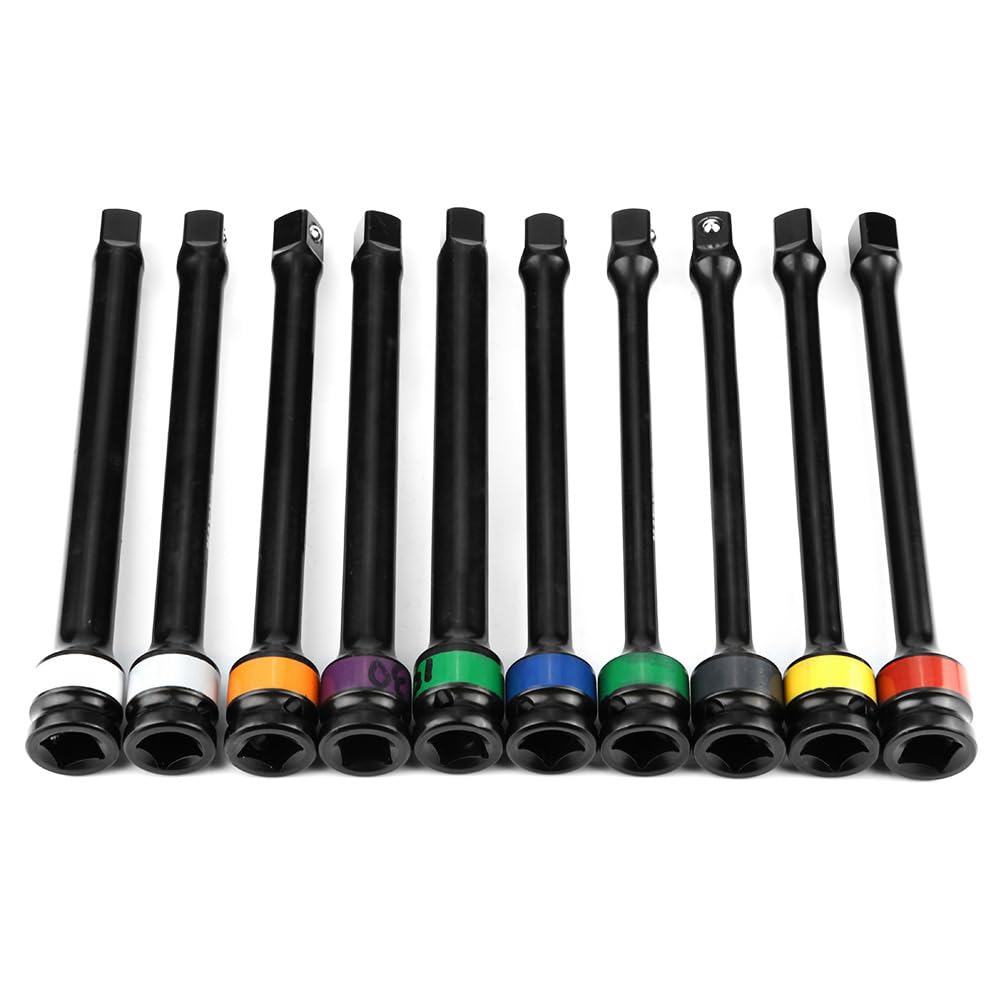 10-teiliges Drehmoment-Verlängerungsstangen-Set mit 1/2-Antrieb, Farbcodierter Drehmomentbegrenzer aus Chrom-Molybdän-Stahl, Ideal für Mechaniker und Heimwerker