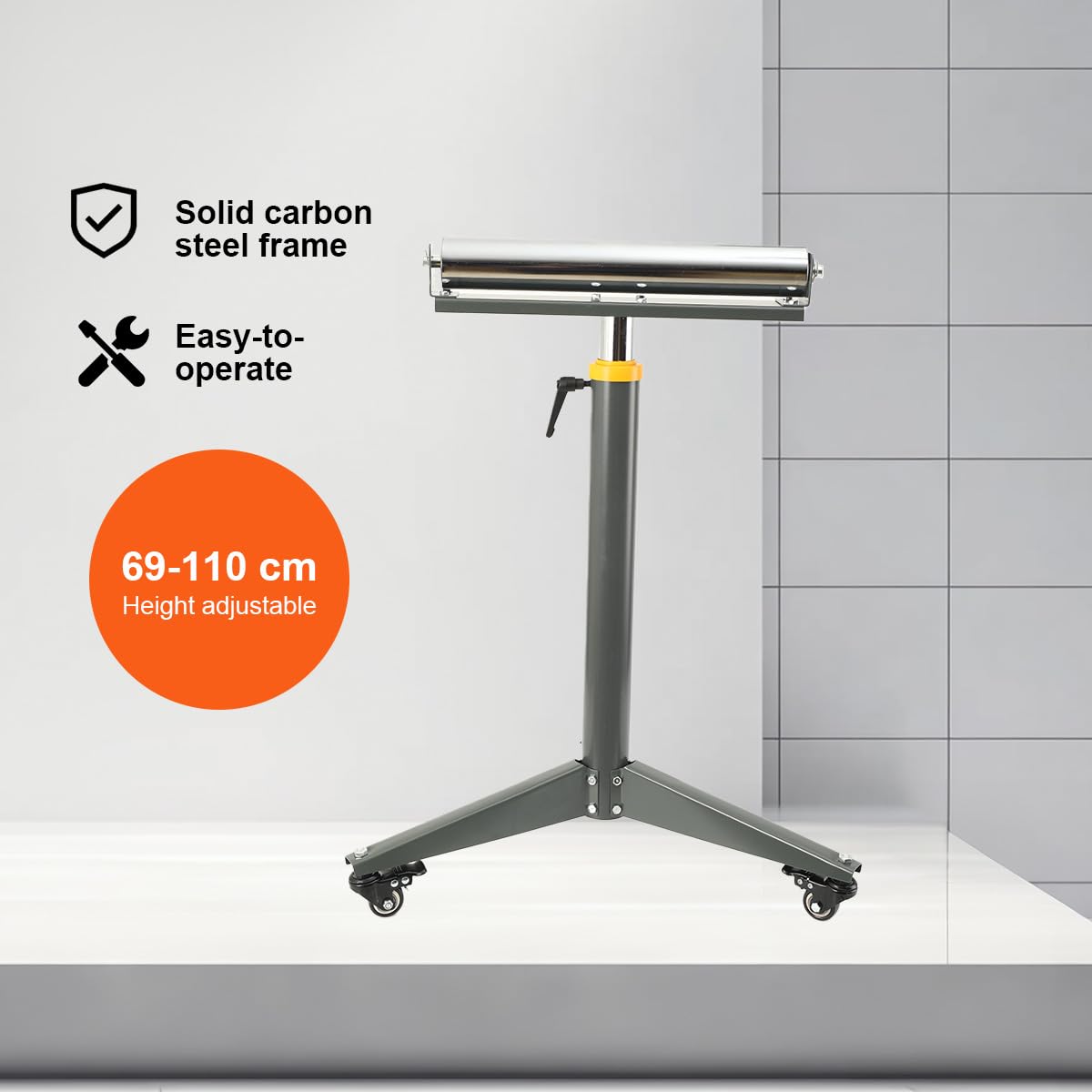 Rollenbock Höhenverstellbar 40cm Rolle, Standfeste Materialstütze 100 kg