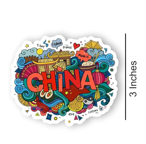 Image of China Acrylic Fridge Magnet - UV Textured Printed, Stylish Multicolor Magnet for Fridge, Wardrobe & Metal Surfaces, Pack of 1 (China)