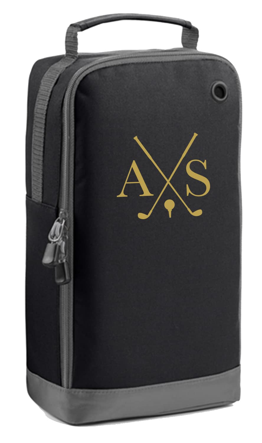Personalised Golf Bag Golfing Kit Custom Initials Sports Bags for Men Women Mum Dad Father's Day Gift (Blck-Gold)
