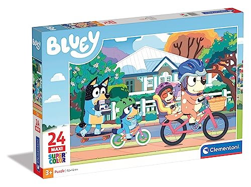 Clementoni - 24234 - Supercolor Puzzle Bluey - 24 Maxi Pieces - Jigsaw Puzzle For Kids Age 3, Multi-coloured, 62 cm x 42 cm