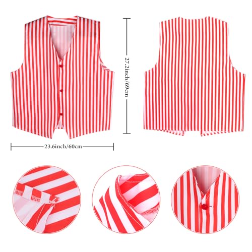 Kyson 6 Pieces Barbershop Quartet Costume-Carnival Barker Costume-Vintage Circus Costume-1920s Roaring Costume for Adult3