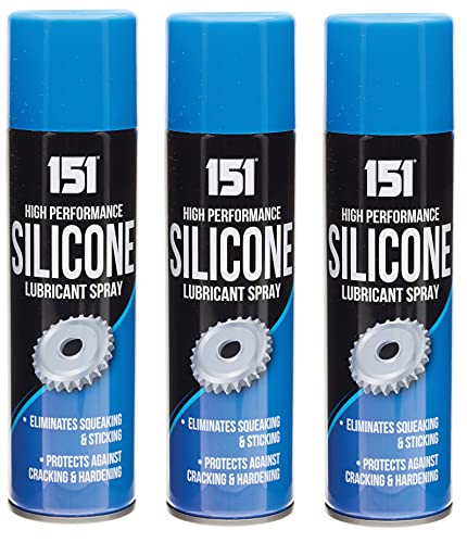 151 Products Silicone Lubricant Spray - 3 Pack 200ml Each Eliminates Squeaking & Sticking Protects Against Cracking & Hardening
