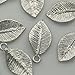 Produktbild 10 Stück Tiny Blatt Blätter glänzend gold/silber Metall Perlen Anhänger Charm für Ohrringe Halskette Armbänder etc. Schmuck-Herstellung silber