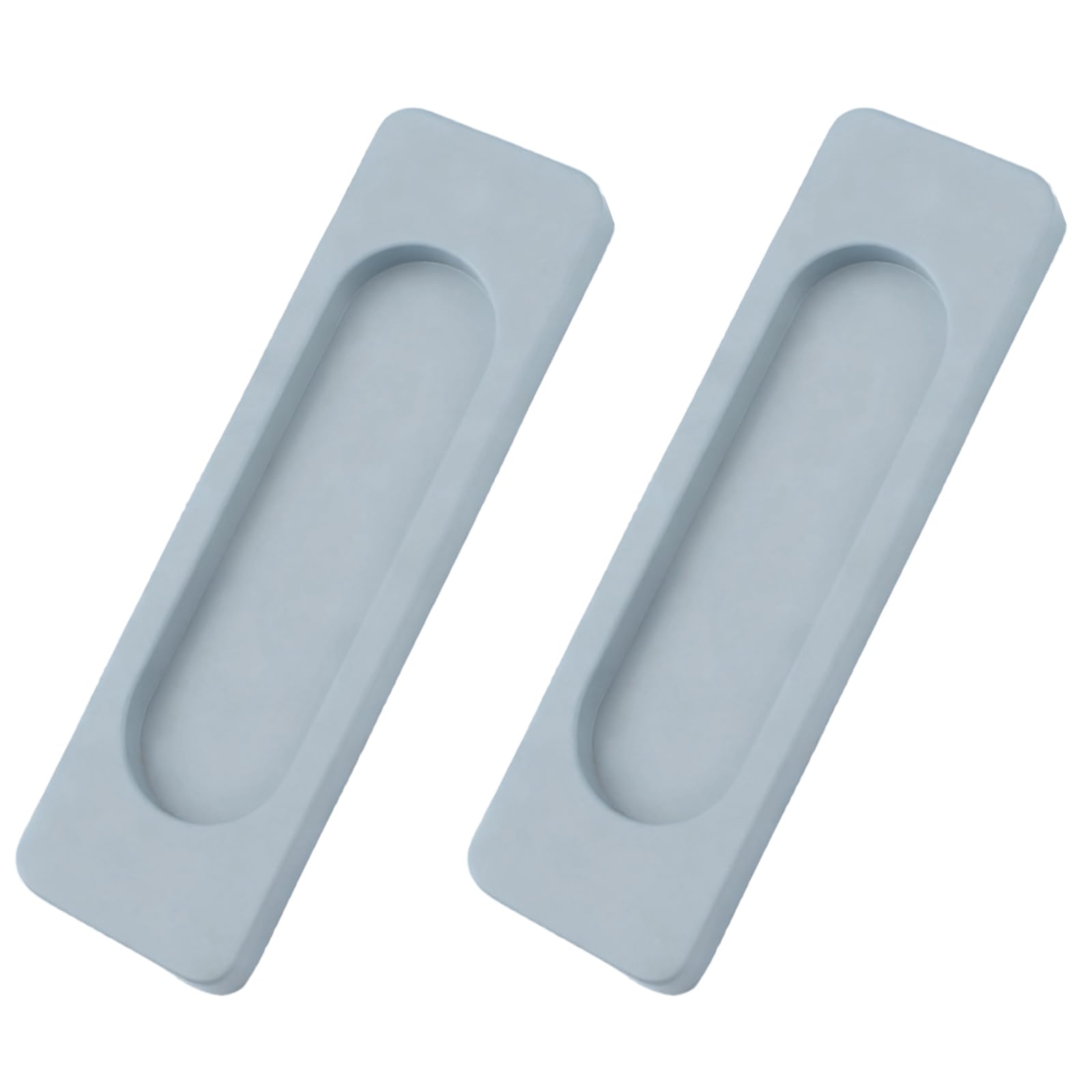 MOROBOR Self-Stick Rectangular Sliding Door Pulls, 2 Pcs Aluminum Alloy Flush Pull Punch-Free Hidden Recessed Handle for Sliding Barn Doors Windows Cabinets (Blue, 100mm)