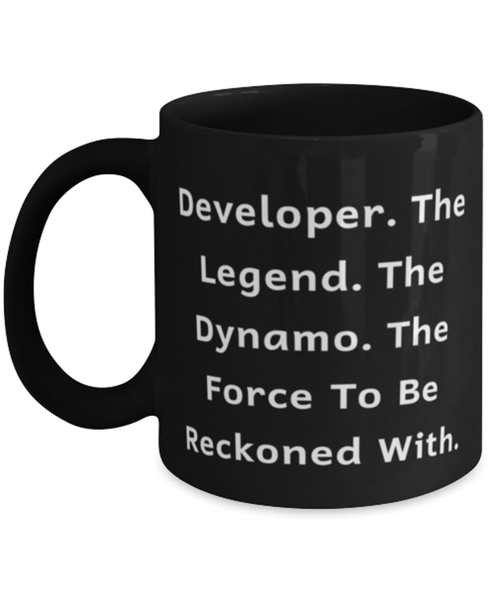 New Developer 11oz 15oz Mug, Developer. The Legend. The Dynamo. The, Unique Gifts for Coworkers from Boss, Birthday Unique Gifts