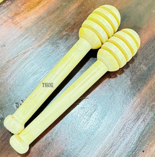 2 PCS Honey Dipper, 5 Inch Mini Wooden Honeycomb Sticks, Small Honey Stirrer Stick, Honey Sticks for Honey Jar Dispense Drizzle Honey and Wedding Party Favors GifT