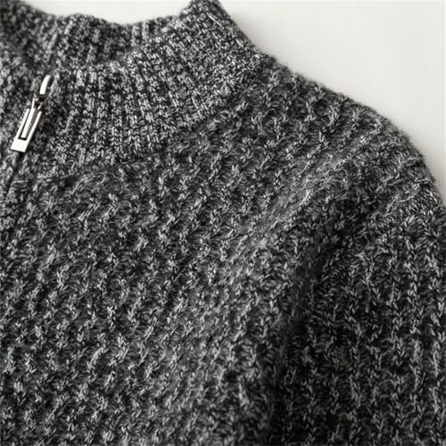 UIOKLMJH Men's Business Zipper Semi-High Neck Wool Cardigan Sweater3