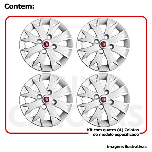 Kit 4x Calota Fiat Uno Palio Siena Aro 13 com Emblema 158cb