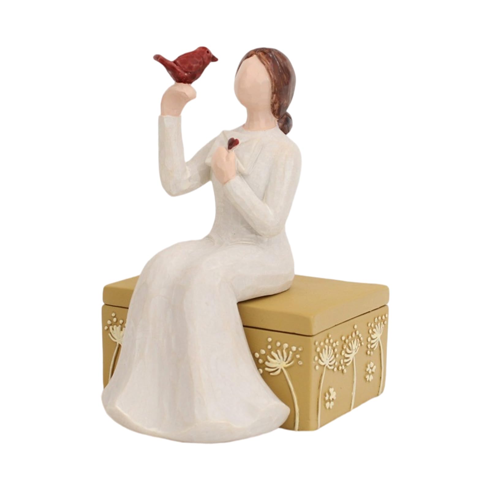 Xjdzineq Artistic Hand Painted Resin Keepsakes Box Resin Jewelry Case Perfect for Storing Rings Necklaces Earrings Hand Incised Jewelry Case