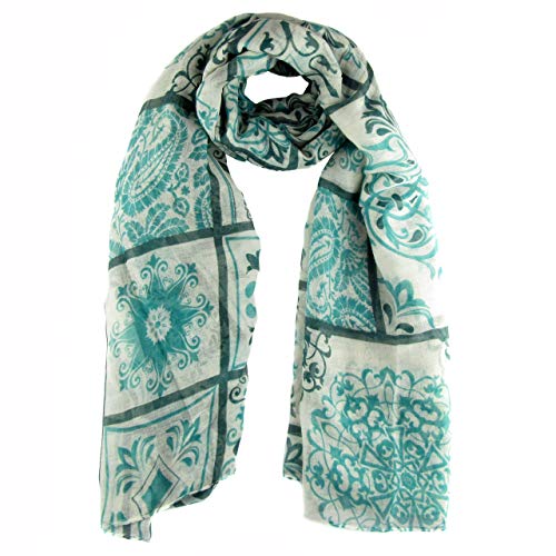 Zisla Fular bufanda estampado mosaico (Verde) Cover