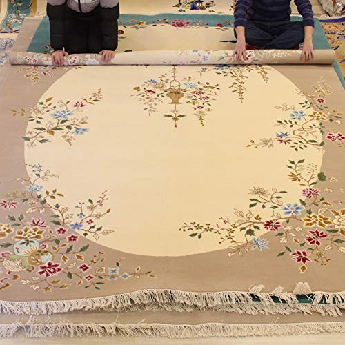 Yilong Carpet 8'x10' Vintage Handmade Wool Chinese Rug Oriental Floral Wool Living Room Rugs 8x10