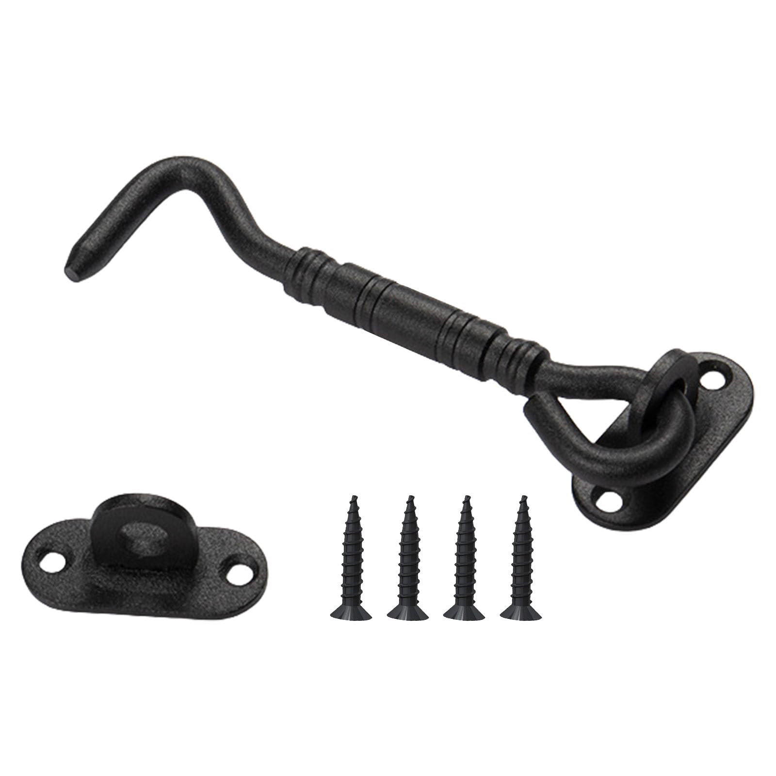 Hgenahgtf Silver Strong Steel Hook With Screws Erosion Proof Finish Metal Hanging Hook Set For Humid Environment Farm Shed Storage Secure Door Fastener For Damp Areas