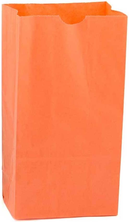 Hygloss Products Orange Paper Bags – For Party Favors, Arts, Crafts 3.5 x 6 x 11 Inch, 100 Pack