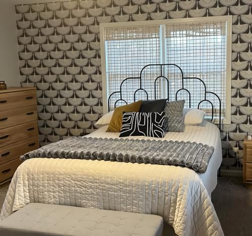 MOENMOAI Black and White Wallpaper Self-Adhesive Film Black Feather Removable Peel and Stick Wallpaper Bedroom Furniture Countertop Shelf Contact Paper 17.71"x78.7" by MOENMOAI - Used condition - Image 2