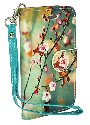 Samsung Galaxy S3 Book Style Folio Pu Leather Wallet With Magnet Design Flip Case Cover, Credit Card Holder For Galaxy S3 I9300 (Blossom Green) #TOP1