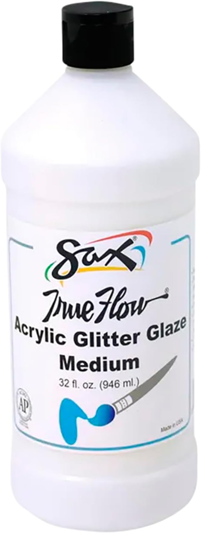 Sax True Flow Acrylic Medium, Glitter Glaze, 1 Quart