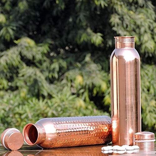 Bouteilles d'eau en cuivre pur de 900 ml set de 2 gourdes réutilisables Mogi Monika - 6