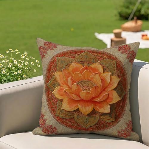 �N�b�V�����J�o�[�I�����W�F�h�� ���O 1���Z�b�g 50x50 cm ���l�� ���ʈ�� ���� ���O�p �N�b�V���� �P�[�X ���� �O ���p �A�E�g�h�A �L�����v �x�����_ �� �e���X �\�t�@�[�p (�@) 3Z-80