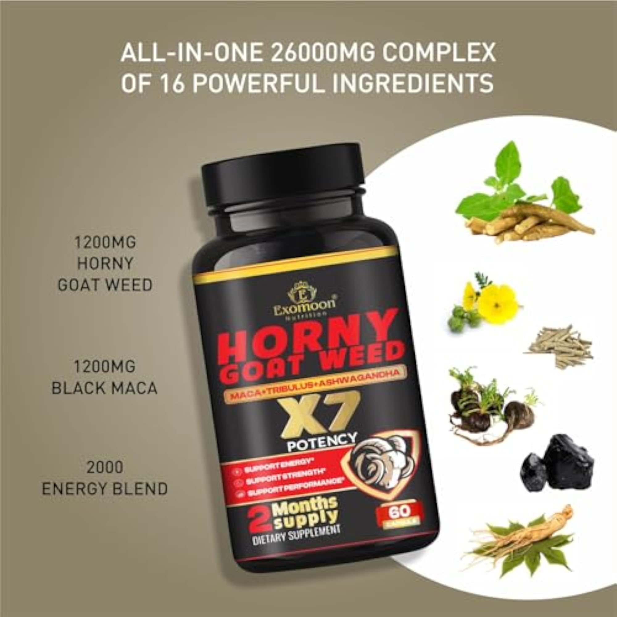 Horny Goat Weed and Longjack Supplement for Men