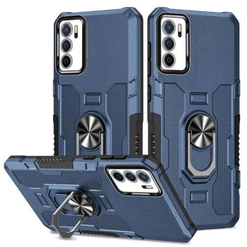 Coque Oppo A16 antichoc militaire avec anneau rotatif bleu