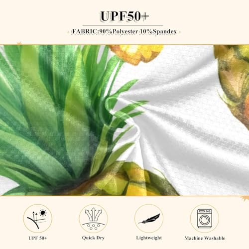 Sliced Pineapple White Boy's Rash Guard Swim Shirt Long Sleeve Sun Shirt for Toddler Kid UPF50+4