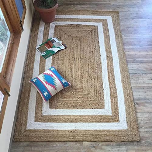 See full amazon price history chart for NEWWAYSS Jute & White Cotton Double Patta Reversible Hand Woven Decorative Rug/Durry/Carpet/Mat for Kitchen/Home (4x6 feet) NEWWAYSS Jute & White Cotton Double Patta Reversible Hand Woven Decorative Rug/Durry/Carpet/Mat for Kitchen/Home (4x6 feet) (B0C6YJKZWX) Amazon Price History, Amazon Price Tracker