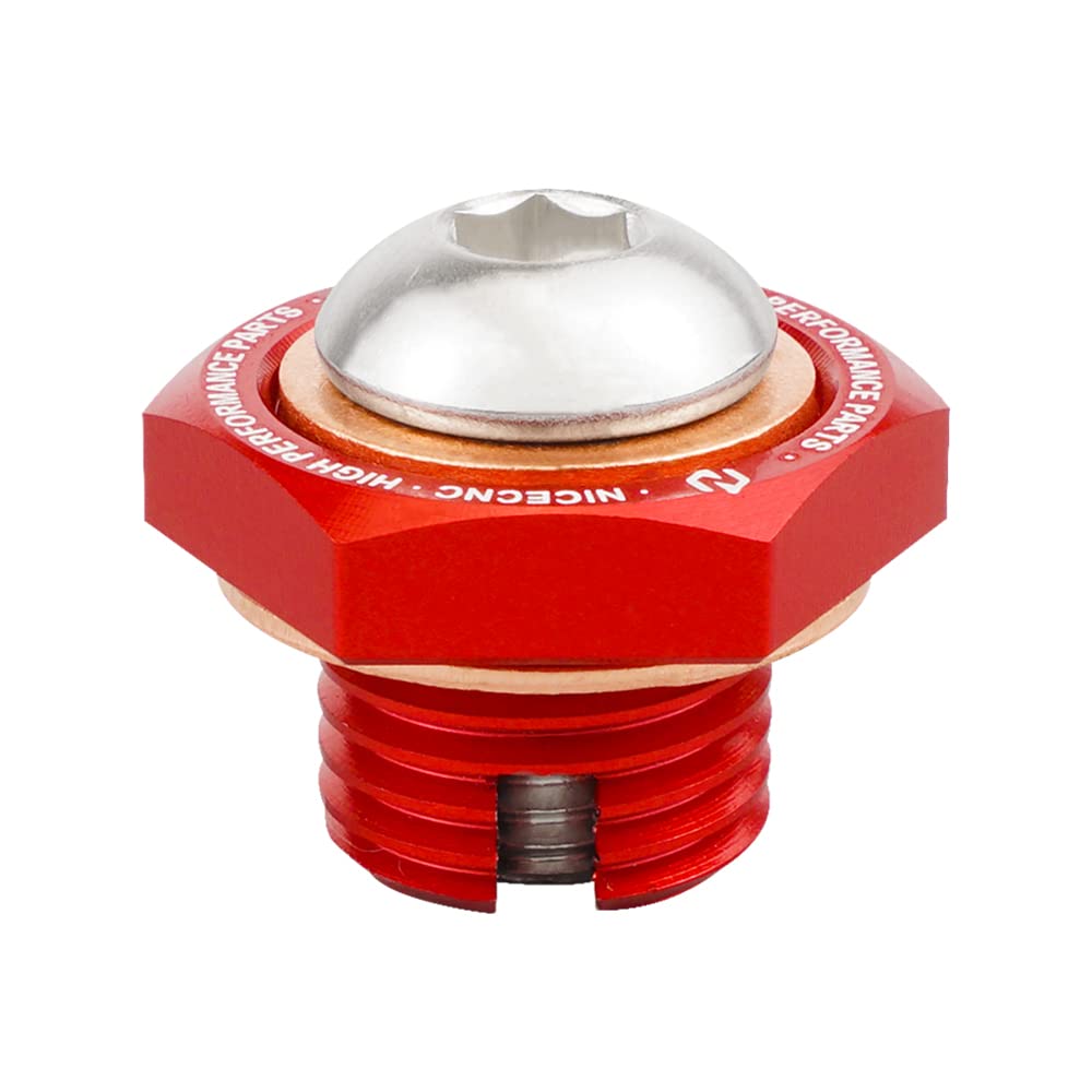 Motorcycle accessories ATV Reducer Oil Drain Plug for for Raptor 700 2006-2022 700R for GRIZZLY for WOLVERINE 450 2008-2013(Red)