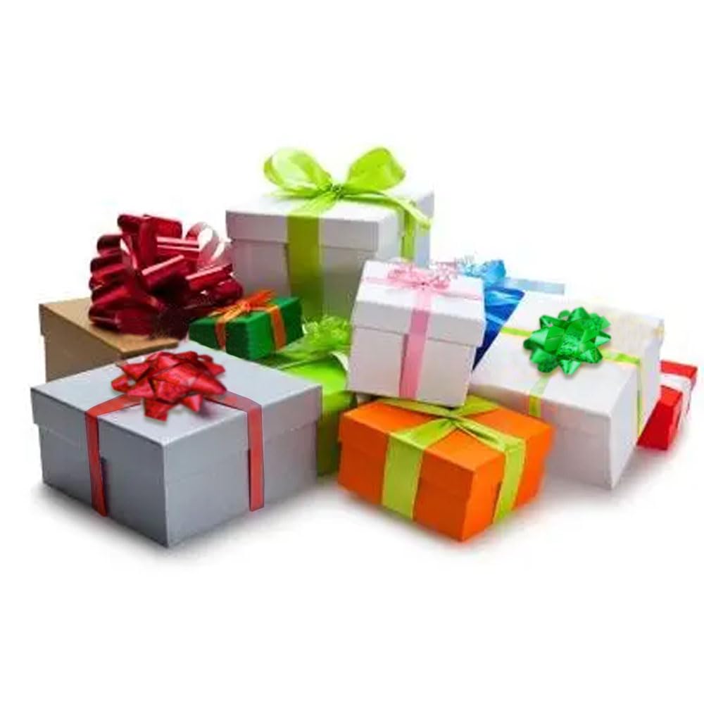 Jonami Lazos de Regalo Pequeños Autoadhesivos Holográfico Multicolor para Navidad
