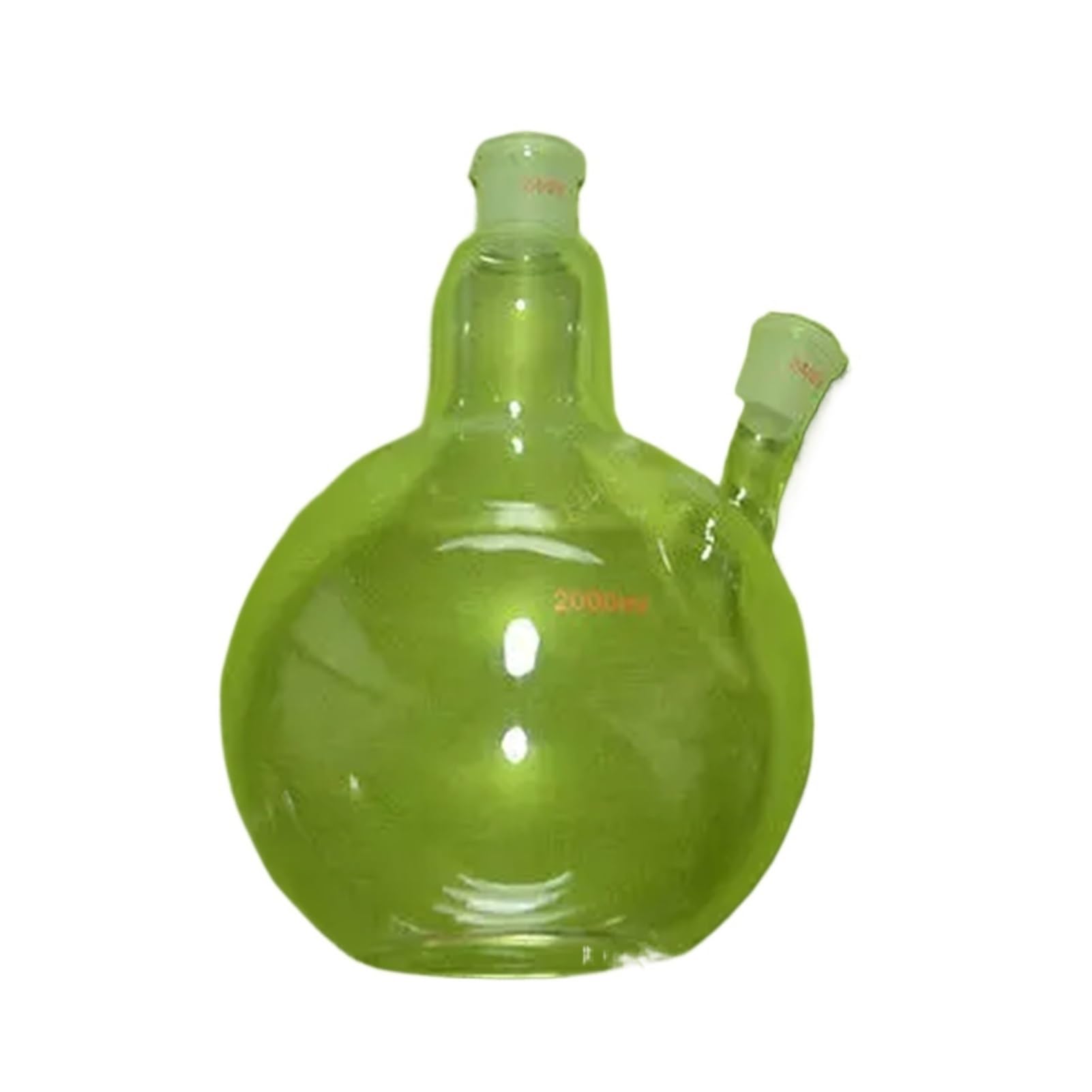 Frasco de ebullición de fondo de 2000ml y 2 cuellos, junta 24/29, matraz de vidrio, cristalería de laboratorio